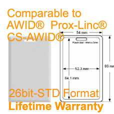 Clamshell Proximity card- AWID 26bit compare to CS-AWID